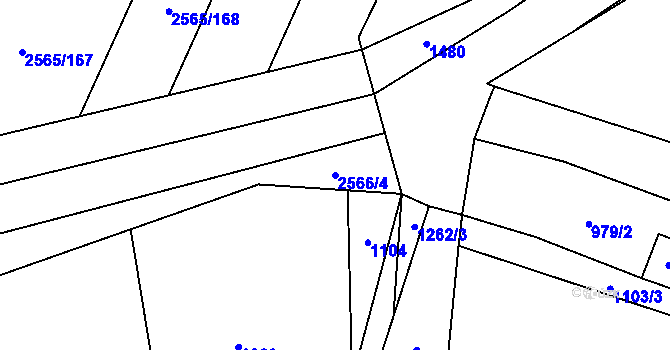 Parcela st. 2566/4 v KÚ Jezernice, Katastrální mapa