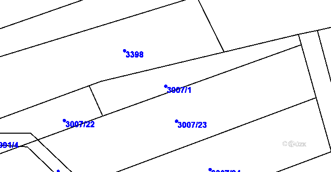 Parcela st. 3007/1 v KÚ Jezernice, Katastrální mapa