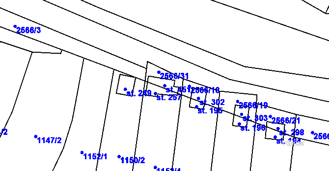 Parcela st. 451 v KÚ Jezernice, Katastrální mapa