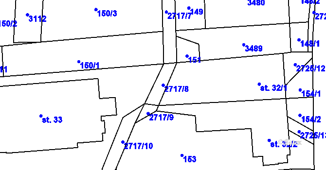Parcela st. 2717/8 v KÚ Jezernice, Katastrální mapa
