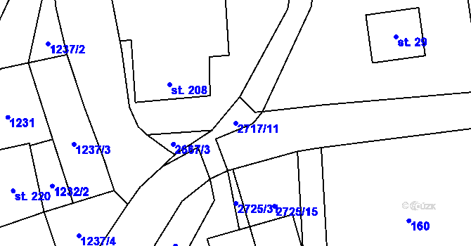Parcela st. 2717/11 v KÚ Jezernice, Katastrální mapa
