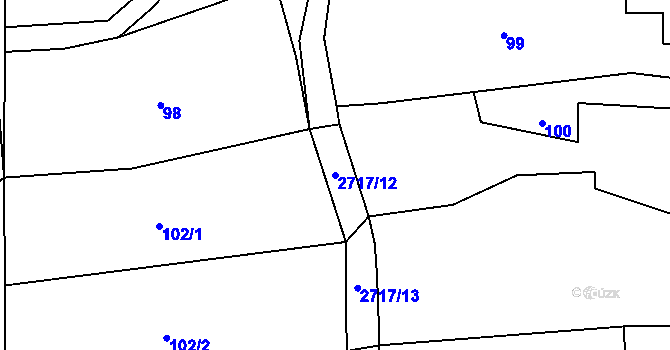 Parcela st. 2717/12 v KÚ Jezernice, Katastrální mapa