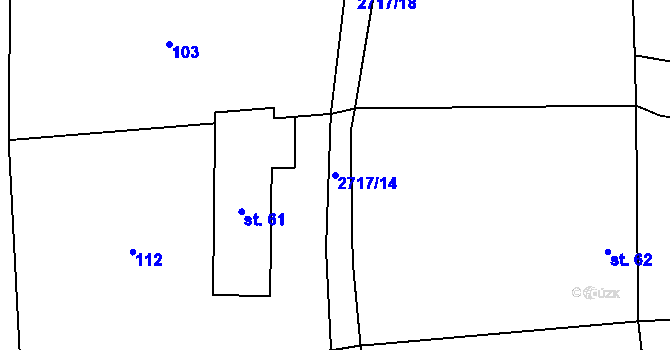 Parcela st. 2717/14 v KÚ Jezernice, Katastrální mapa
