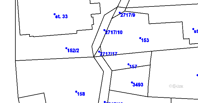 Parcela st. 2717/17 v KÚ Jezernice, Katastrální mapa