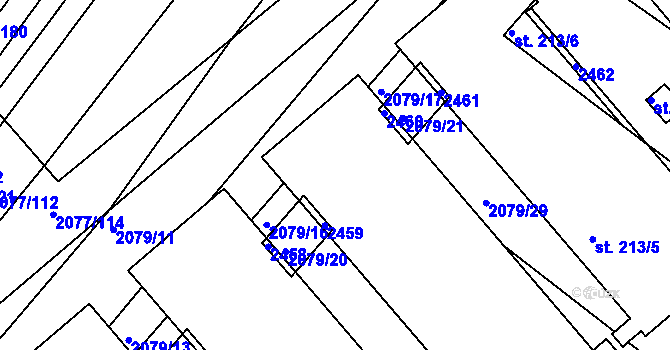 Parcela st. 212/3 v KÚ Jezeřany, Katastrální mapa