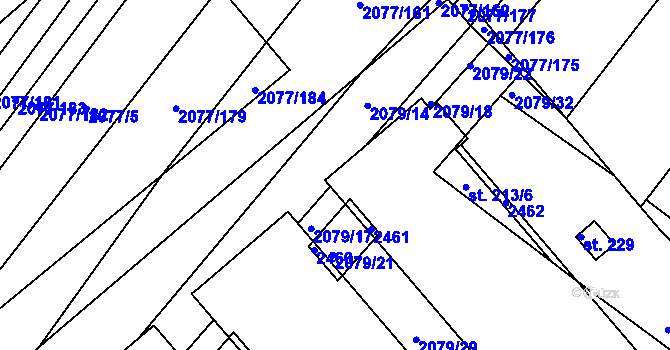 Parcela st. 213/1 v KÚ Jezeřany, Katastrální mapa