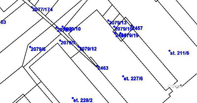 Parcela st. 227/4 v KÚ Jezeřany, Katastrální mapa