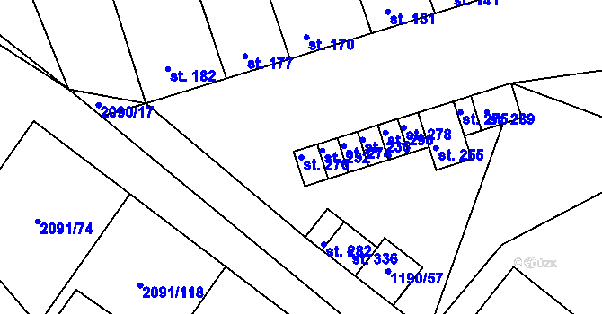 Parcela st. 276 v KÚ Jezeřany, Katastrální mapa