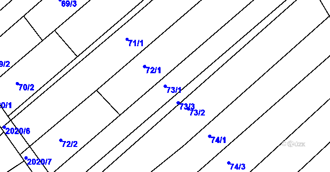 Parcela st. 73/1 v KÚ Jezeřany, Katastrální mapa