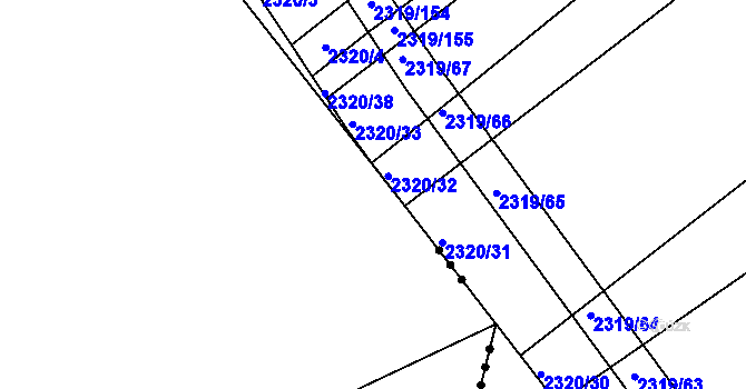 Parcela st. 2322/14 v KÚ Jezeřany, Katastrální mapa