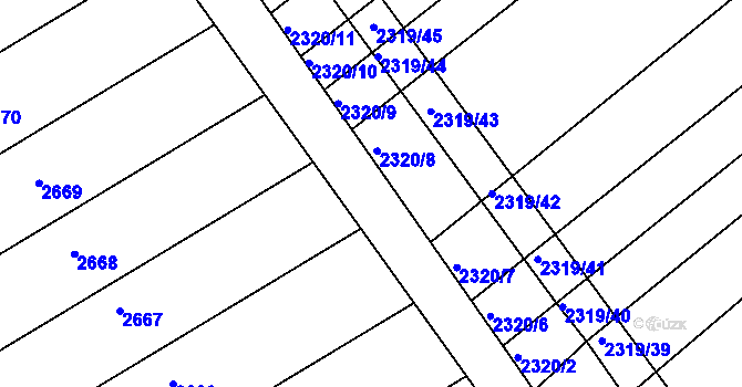 Parcela st. 2322/39 v KÚ Jezeřany, Katastrální mapa