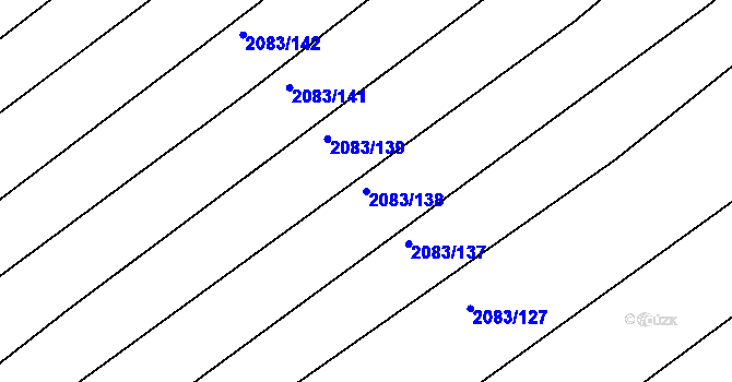 Parcela st. 2083/138 v KÚ Jezeřany, Katastrální mapa