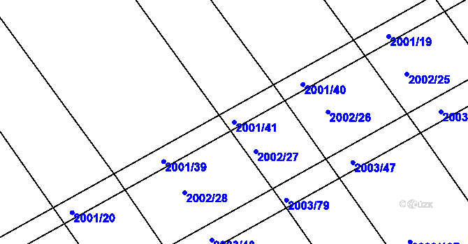Parcela st. 2001/41 v KÚ Jezeřany, Katastrální mapa