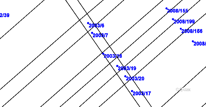 Parcela st. 2003/18 v KÚ Jezeřany, Katastrální mapa