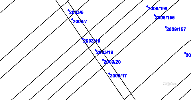 Parcela st. 2003/19 v KÚ Jezeřany, Katastrální mapa