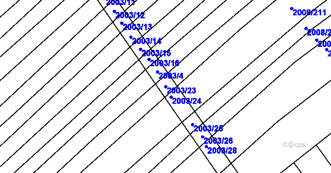 Parcela st. 2003/23 v KÚ Jezeřany, Katastrální mapa