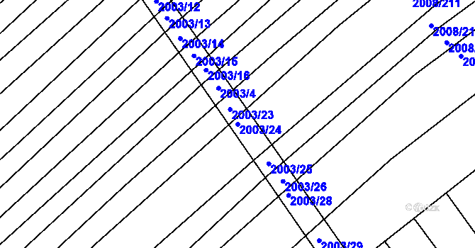Parcela st. 2003/24 v KÚ Jezeřany, Katastrální mapa