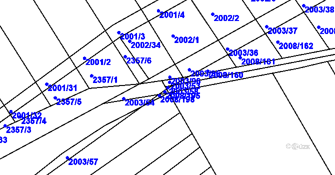 Parcela st. 2003/58 v KÚ Jezeřany, Katastrální mapa