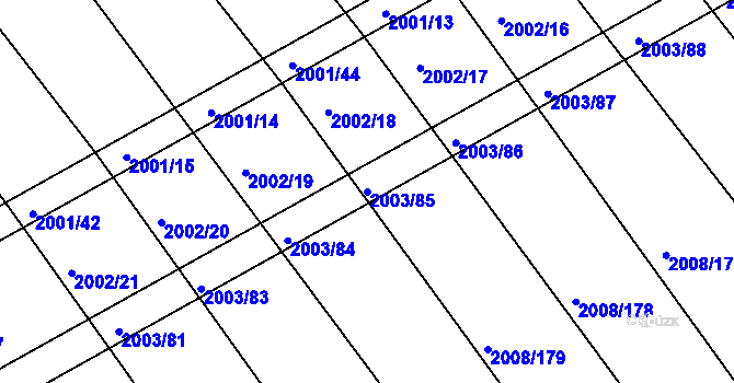 Parcela st. 2003/85 v KÚ Jezeřany, Katastrální mapa