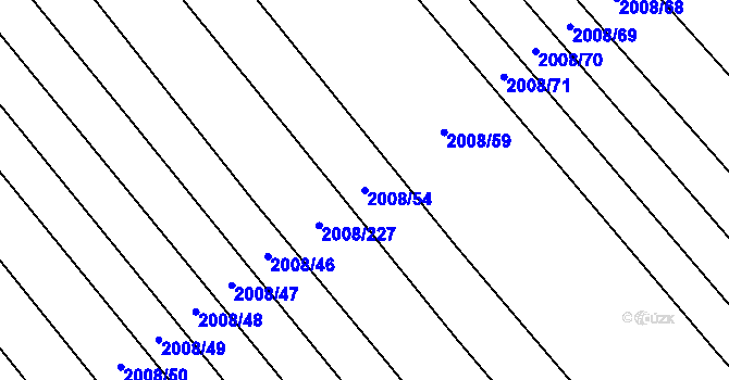 Parcela st. 2008/54 v KÚ Jezeřany, Katastrální mapa