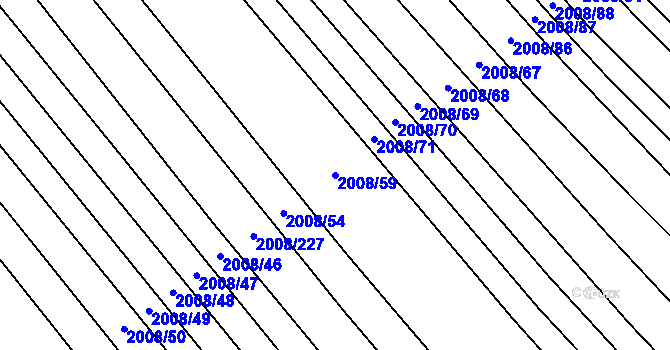 Parcela st. 2008/59 v KÚ Jezeřany, Katastrální mapa