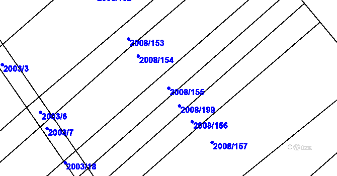 Parcela st. 2008/155 v KÚ Jezeřany, Katastrální mapa