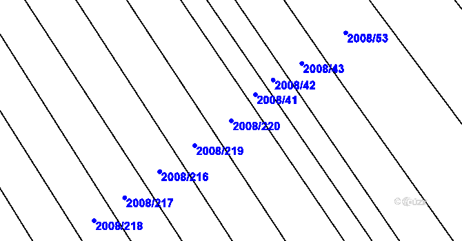 Parcela st. 2008/220 v KÚ Jezeřany, Katastrální mapa