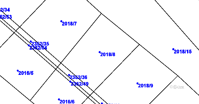 Parcela st. 2018/8 v KÚ Jezeřany, Katastrální mapa