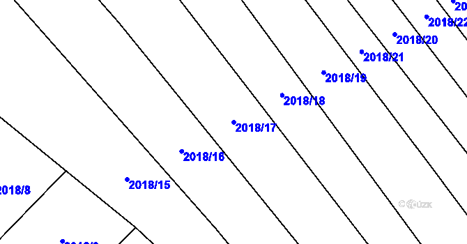 Parcela st. 2018/17 v KÚ Jezeřany, Katastrální mapa