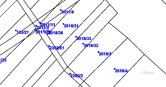 Parcela st. 2018/32 v KÚ Jezeřany, Katastrální mapa