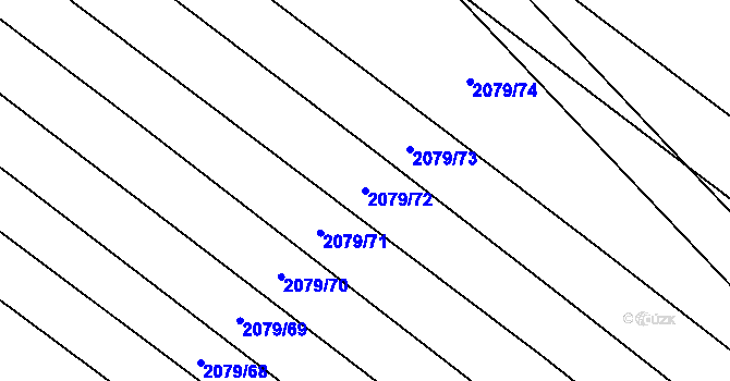Parcela st. 2079/72 v KÚ Jezeřany, Katastrální mapa
