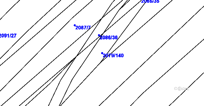 Parcela st. 2079/140 v KÚ Jezeřany, Katastrální mapa