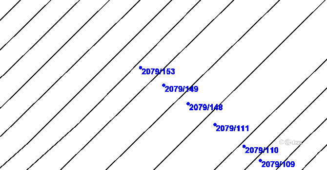 Parcela st. 2079/149 v KÚ Jezeřany, Katastrální mapa