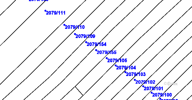 Parcela st. 2079/155 v KÚ Jezeřany, Katastrální mapa