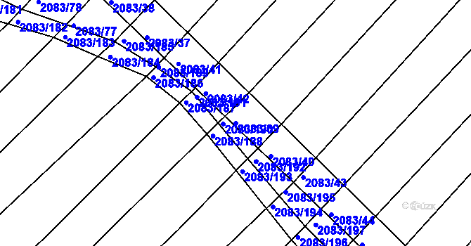 Parcela st. 2083/39 v KÚ Jezeřany, Katastrální mapa