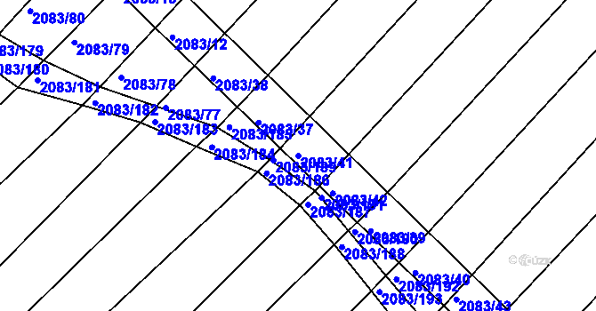 Parcela st. 2083/41 v KÚ Jezeřany, Katastrální mapa
