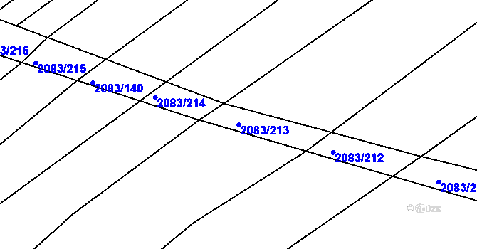Parcela st. 2083/213 v KÚ Jezeřany, Katastrální mapa
