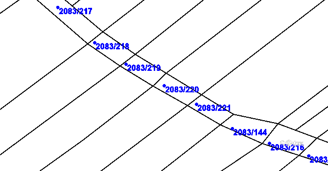 Parcela st. 2083/220 v KÚ Jezeřany, Katastrální mapa