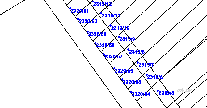 Parcela st. 2320/57 v KÚ Jezeřany, Katastrální mapa