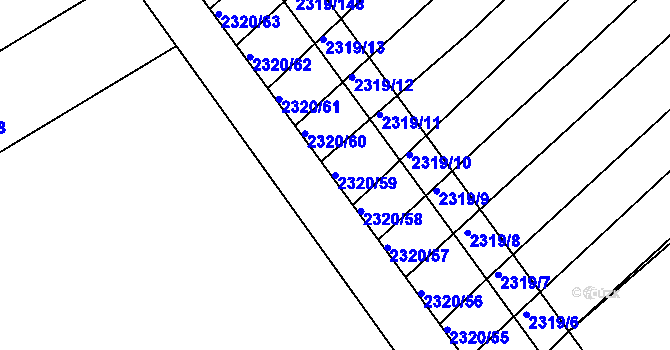 Parcela st. 2320/59 v KÚ Jezeřany, Katastrální mapa