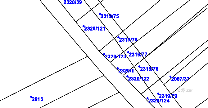 Parcela st. 2320/123 v KÚ Jezeřany, Katastrální mapa