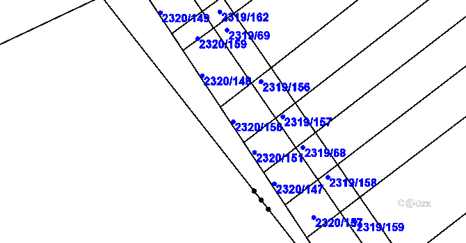 Parcela st. 2320/156 v KÚ Jezeřany, Katastrální mapa
