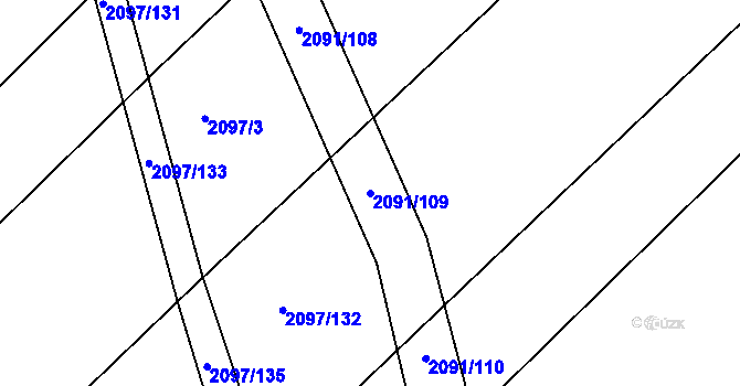 Parcela st. 2091/109 v KÚ Jezeřany, Katastrální mapa
