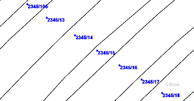 Parcela st. 2345/15 v KÚ Jezeřany, Katastrální mapa