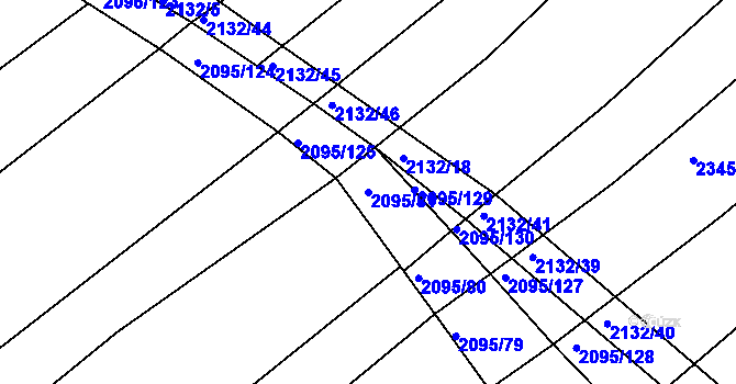Parcela st. 2095/81 v KÚ Jezeřany, Katastrální mapa