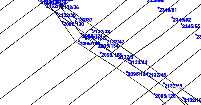 Parcela st. 2095/123 v KÚ Jezeřany, Katastrální mapa