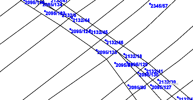 Parcela st. 2095/125 v KÚ Jezeřany, Katastrální mapa
