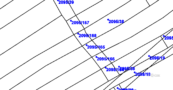 Parcela st. 2095/165 v KÚ Jezeřany, Katastrální mapa