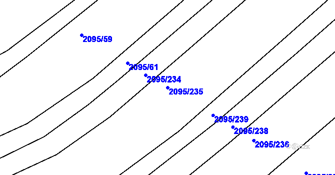 Parcela st. 2095/235 v KÚ Jezeřany, Katastrální mapa