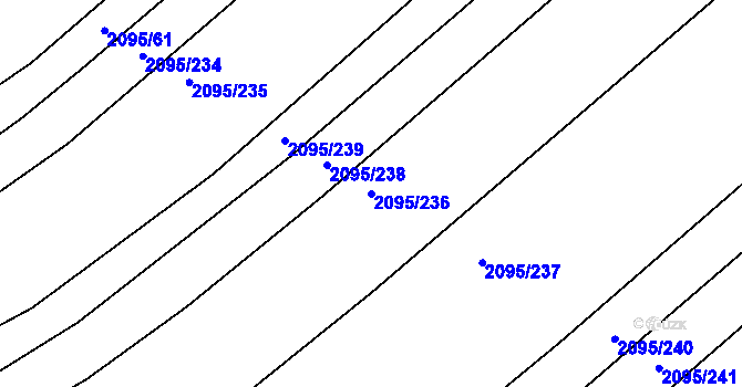 Parcela st. 2095/236 v KÚ Jezeřany, Katastrální mapa